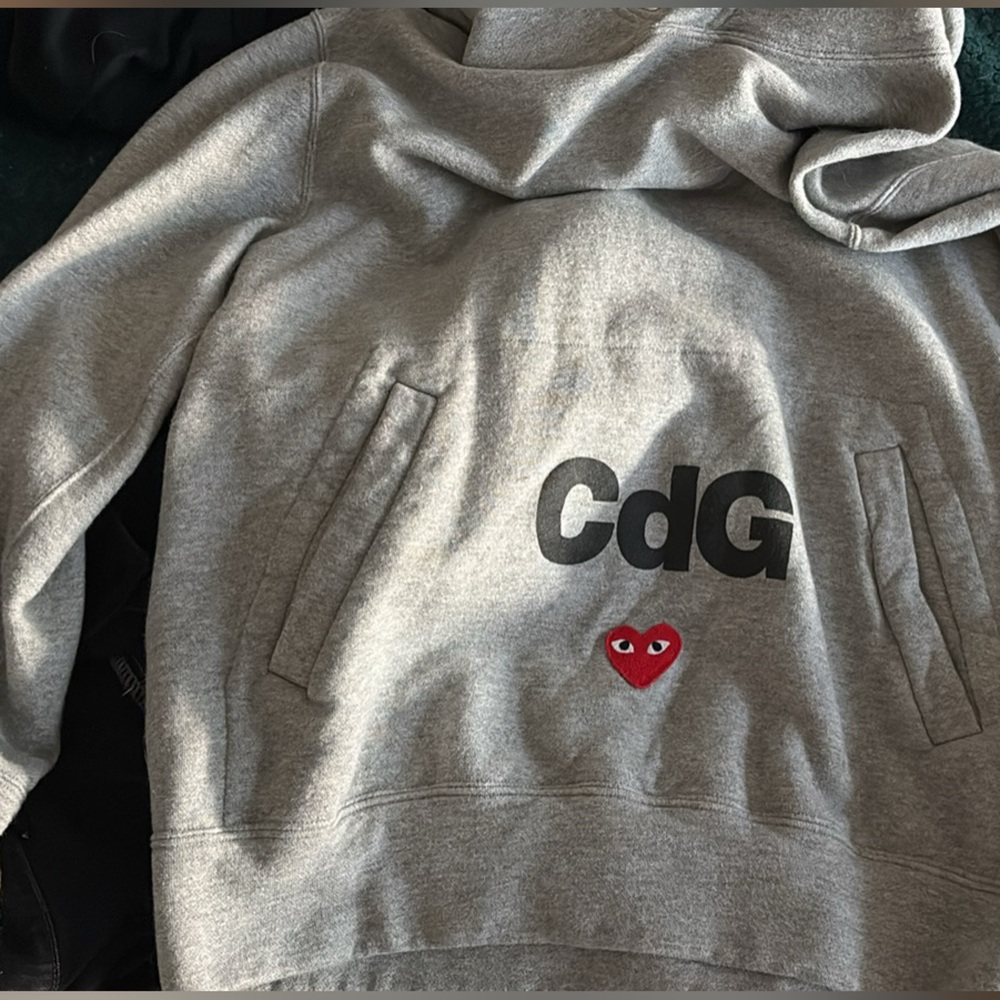 CDG grey hoodie Large